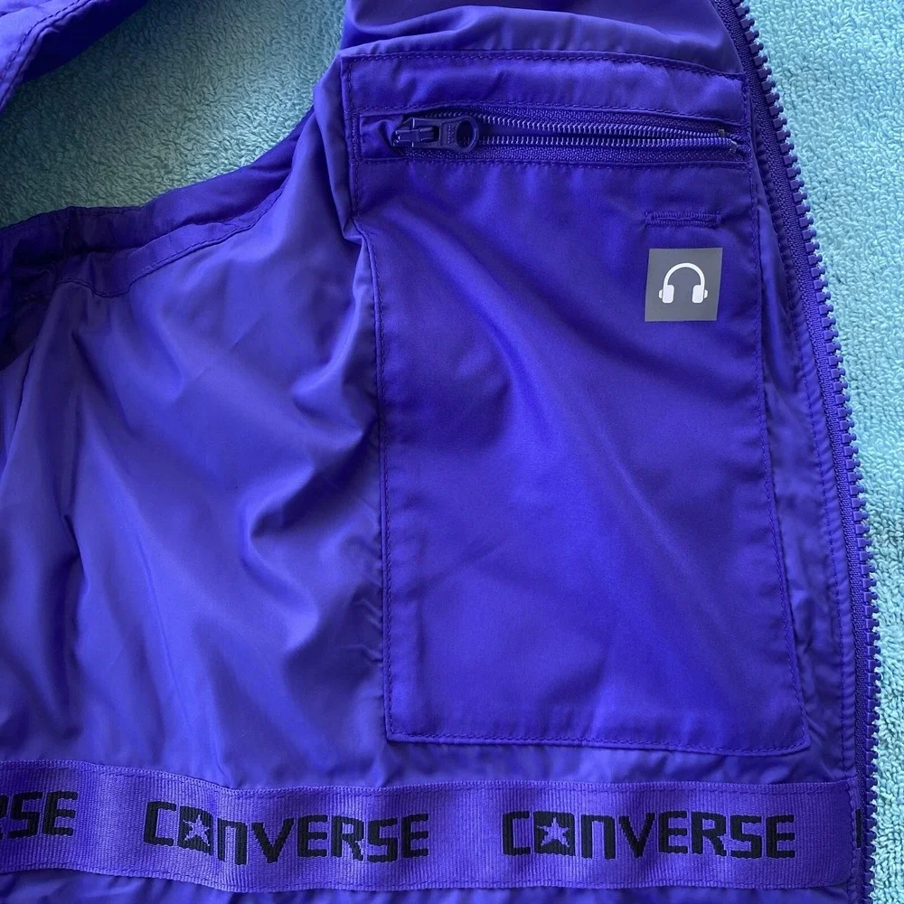 Converse All Star Youth Puffer 10-12‎ Unisex Full Zip Vest Jacket Purple Solid